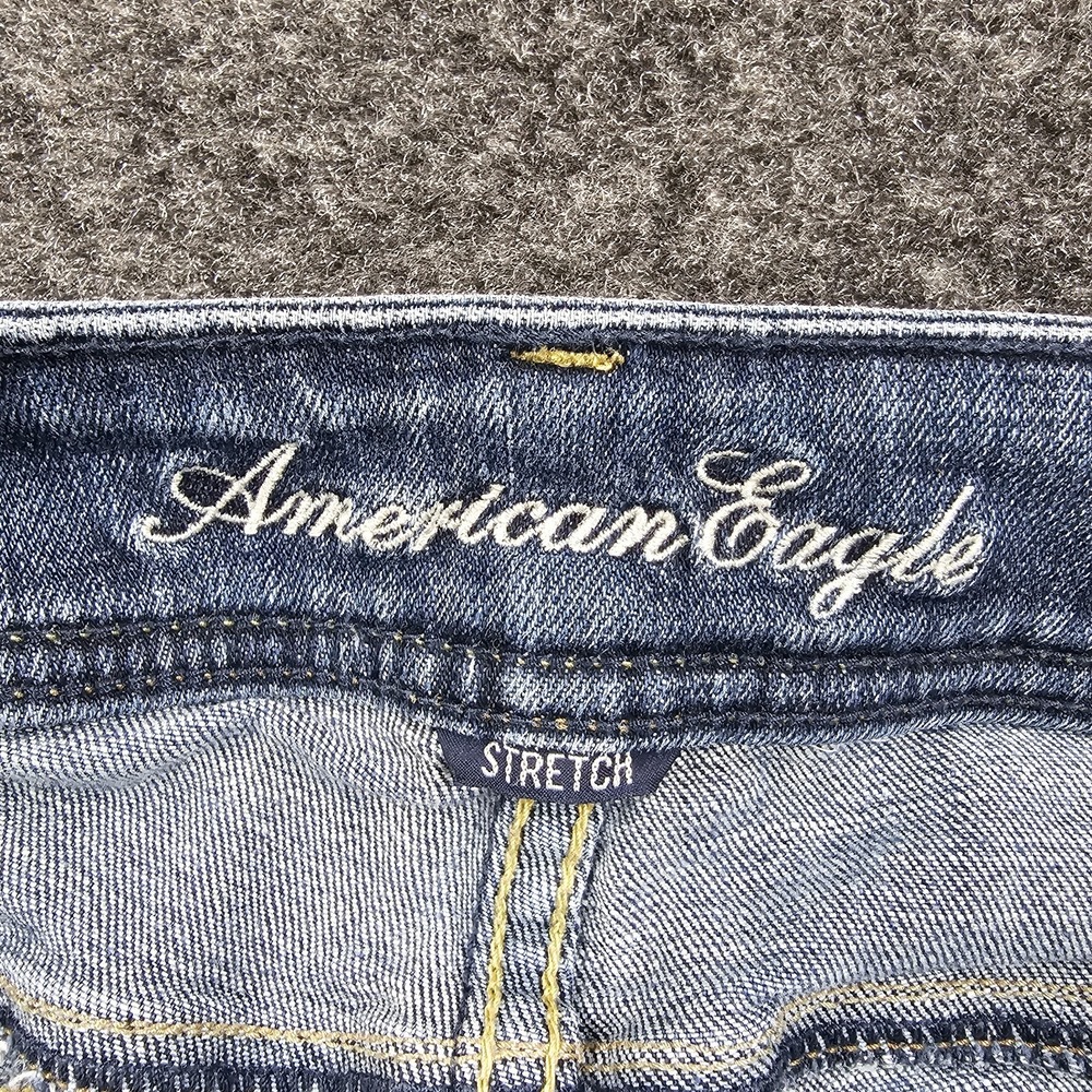 American Eagle Original Boot Jeans Womens 8 Long Stretch Bootcut Blue Denim - Picture 2 of 9